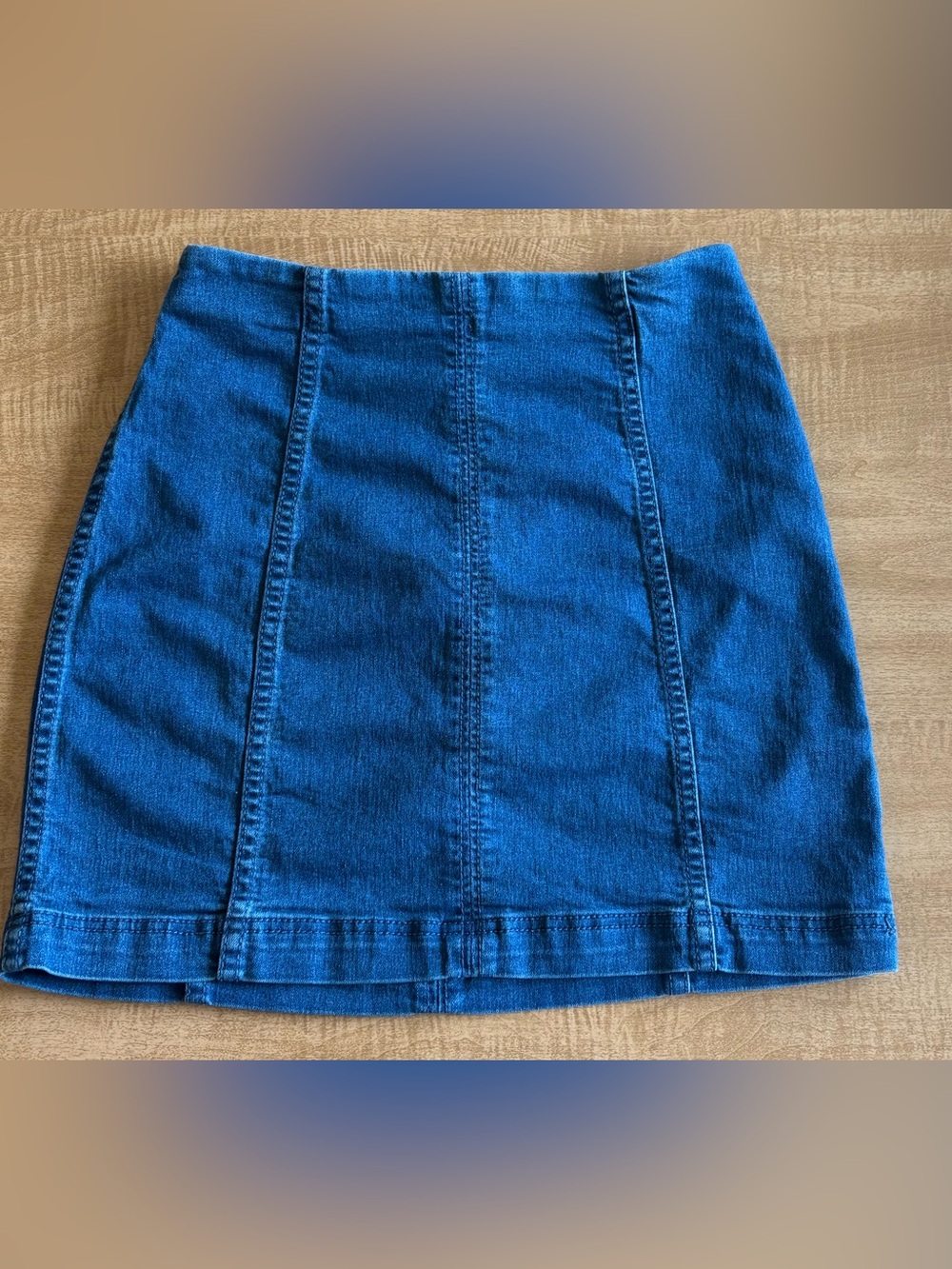 Free People Blue Denim Mini Skirt
